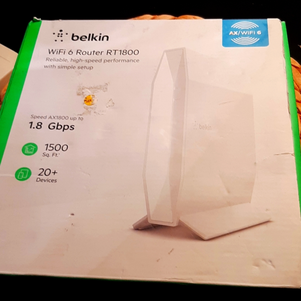 Belkin wifi 6 router rt1800